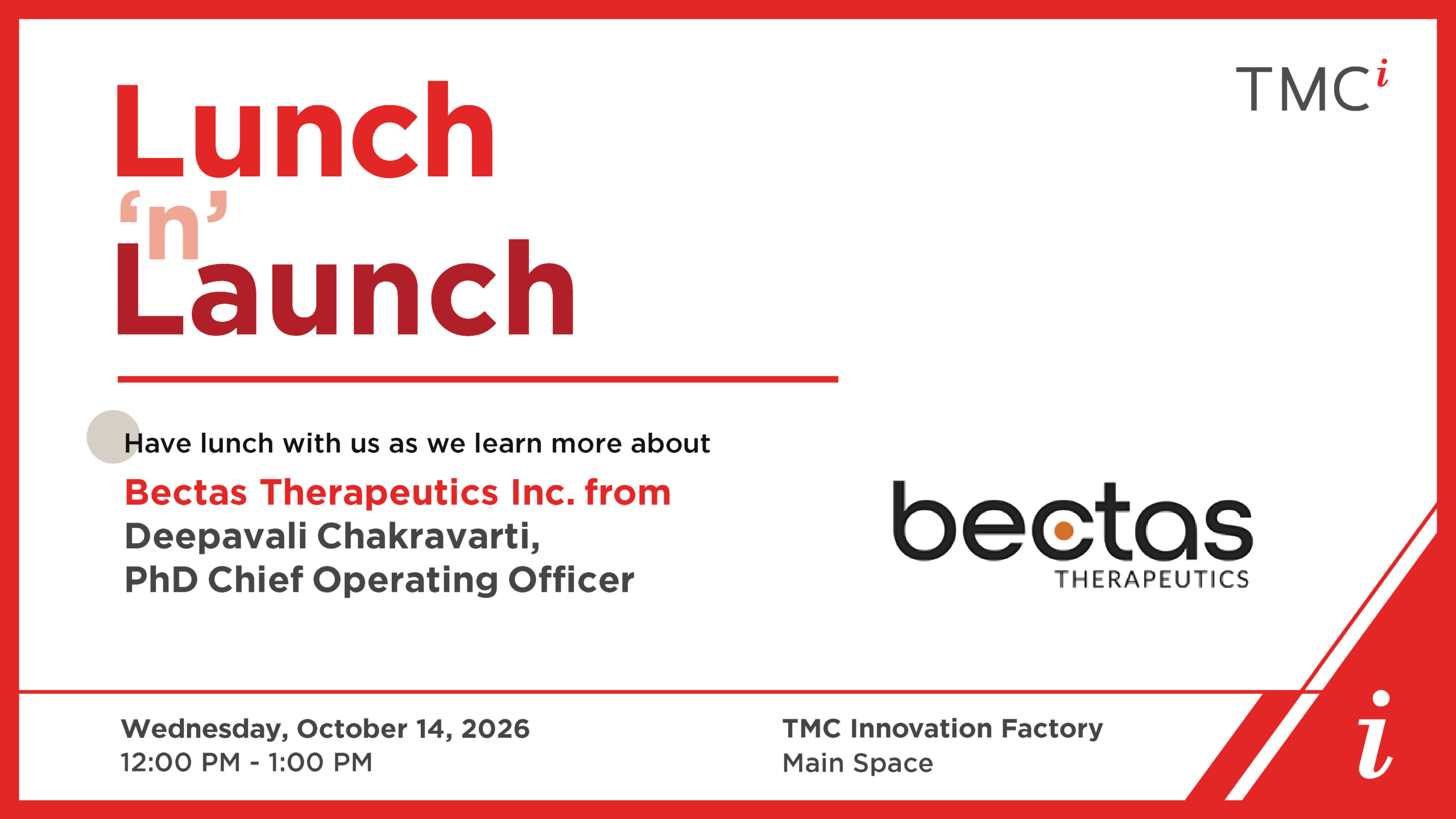 Lunch n’ Launch: Bectas Therapeutics